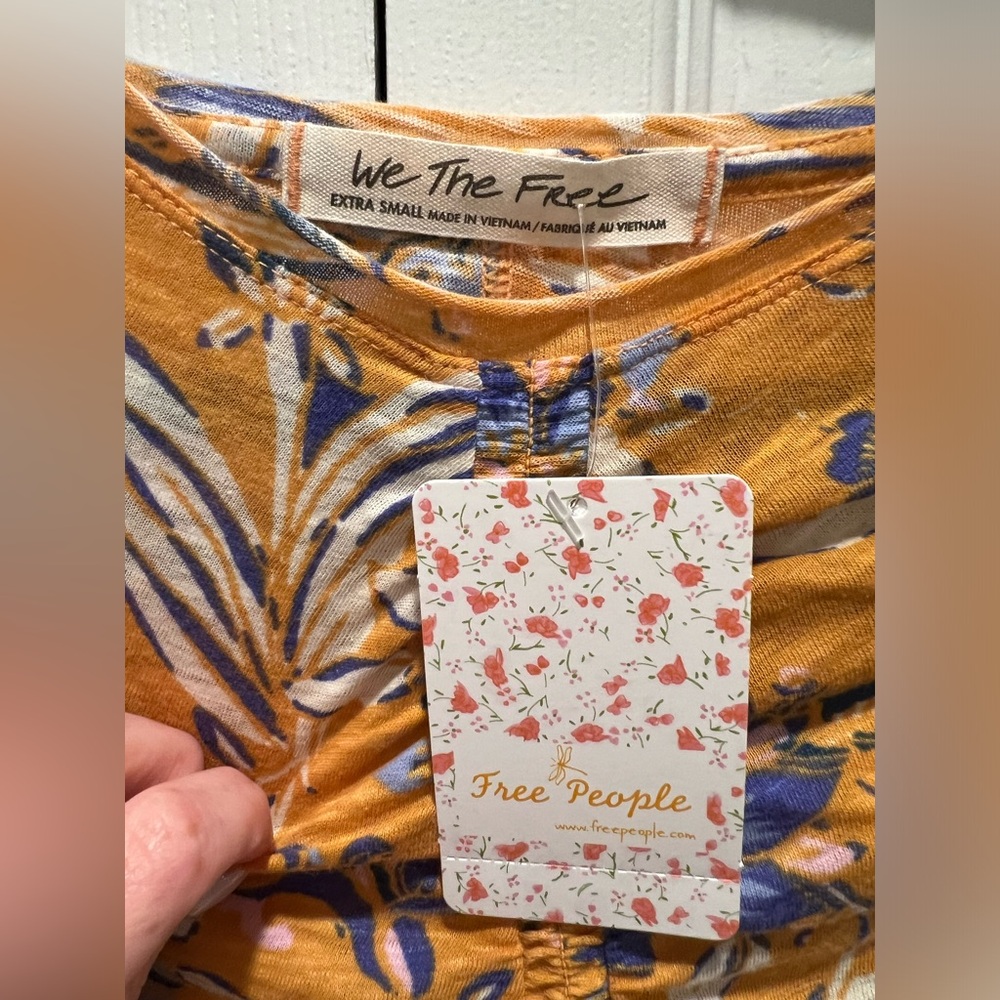 NWT Free People Dreamed Of You Tee - Honey Combo - Picture 5 of 6
